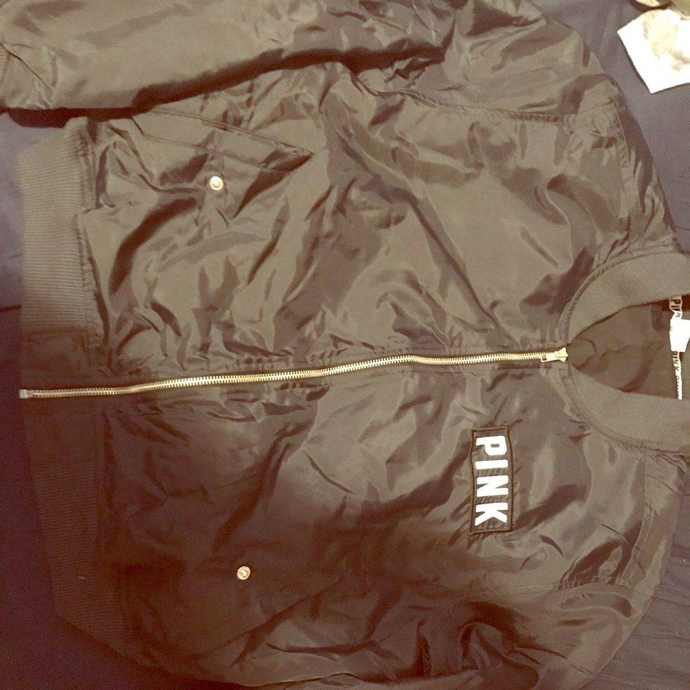 VSPINK  BLACK BOMBER JACKET  SZ M